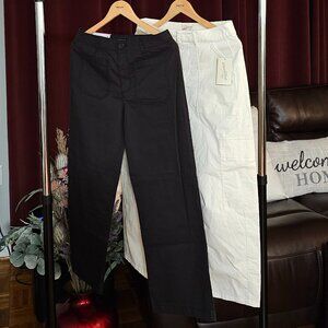 White Cargo & Black Pants